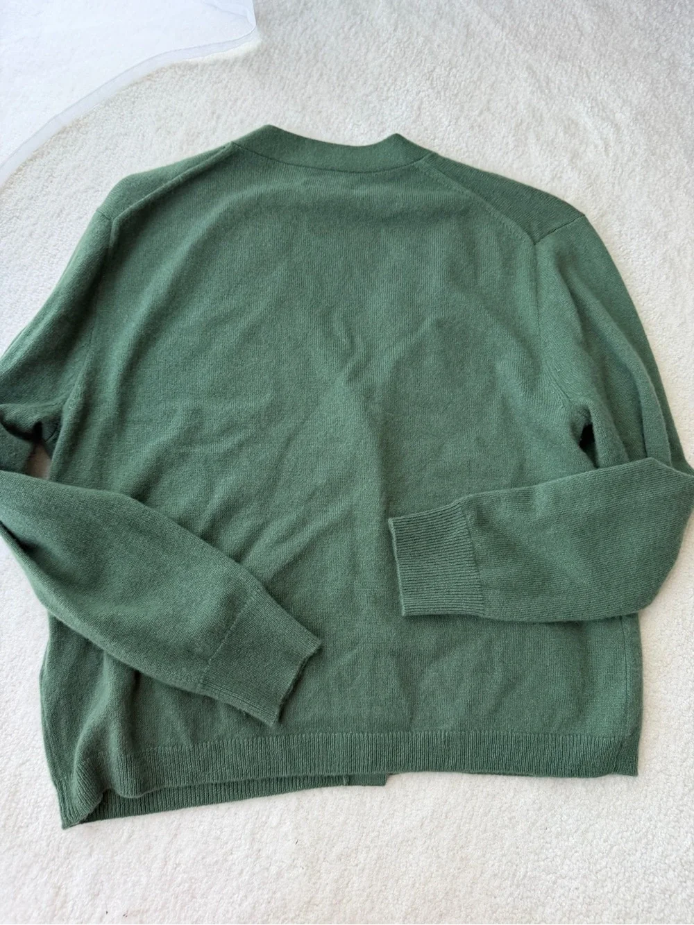 J. Crew Cashmere Forest Green V-Neck Button Cardigan